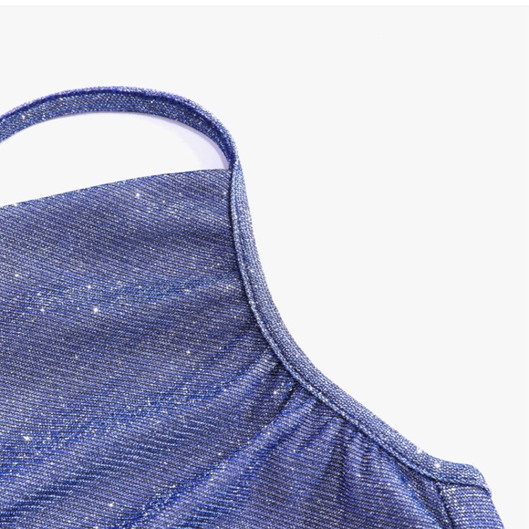 NWT Cider Glitter Ruched Cowl Neck Tank Top XL - Picture 2 of 3